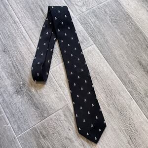 Merona Black Necktie Skull Micro Print Classic Width